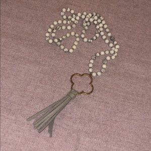 White, Gray + Gold Necklace!